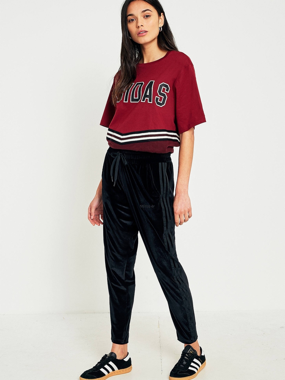 Adidas Black Velour Track Pants